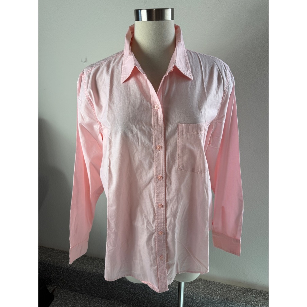 Old Navy Classic Shirt Womens XL Pink Cotton Button Down Long Sleeve Blouse